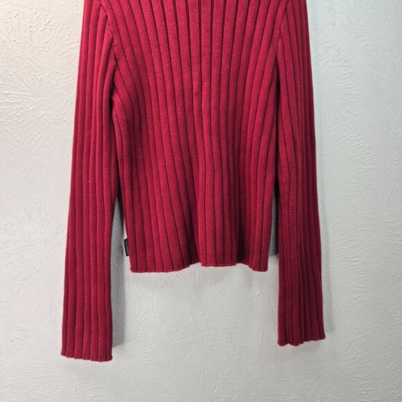 Abercrombie Vintage Turtleneck Sweater Men L Red Ribbed Chunky Y2k Preppy Retro - Picture 10 of 12